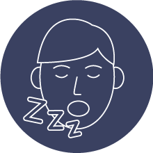 outline of a man snoring
