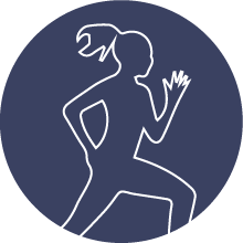 outline of a woman running