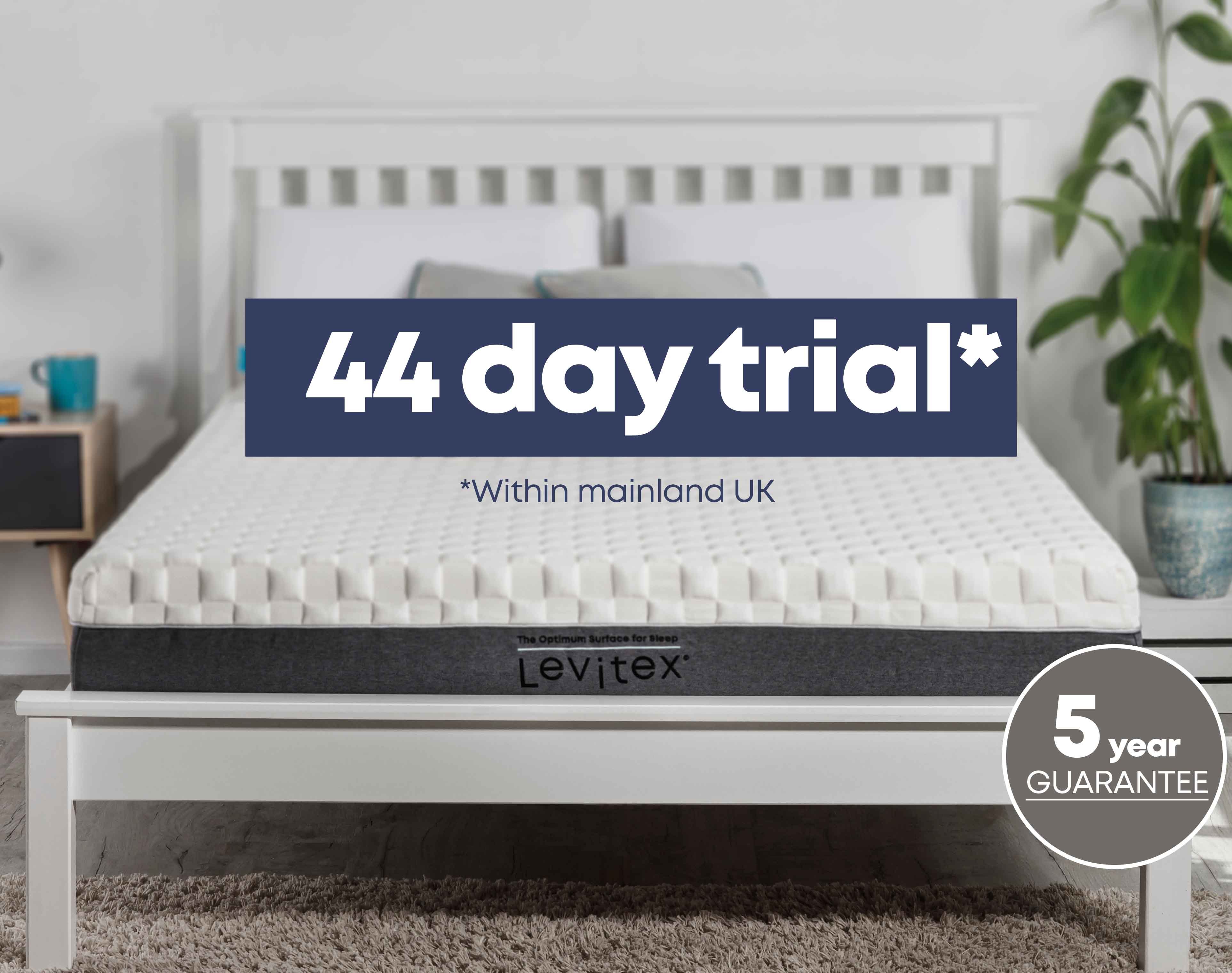 mattress 44 day trial and 5 year guarantee