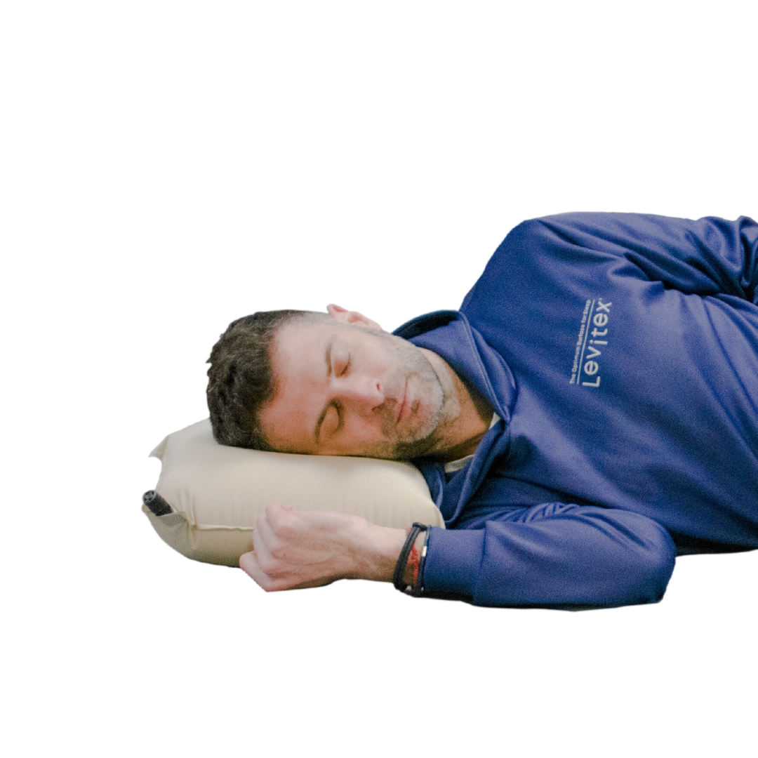 Man sleeping on an Anywhere pillow